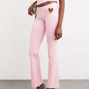 SKIMS Pink Heart Detail Flare Pants